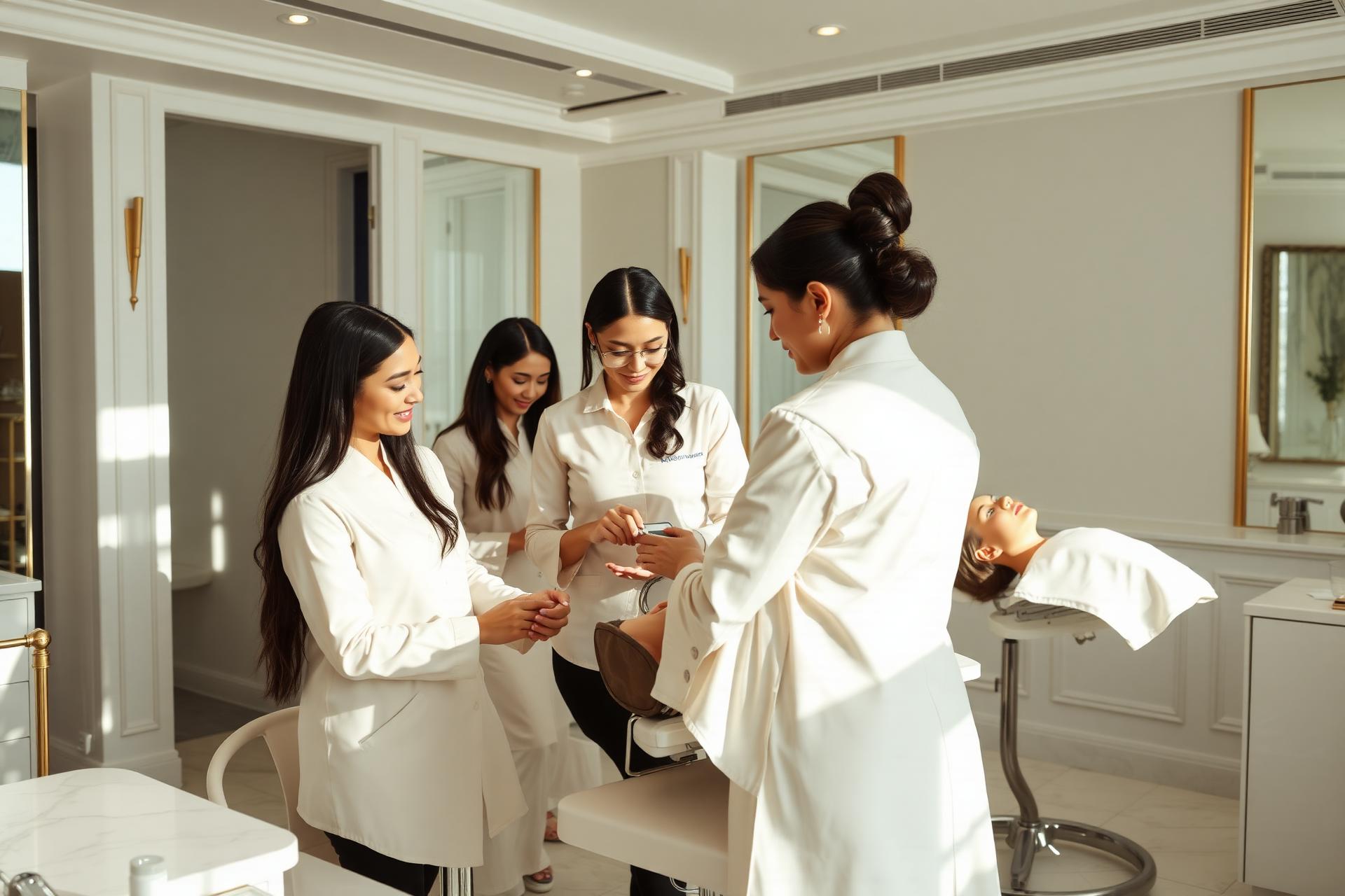 Students training at Kalomarsthetic Academy in London